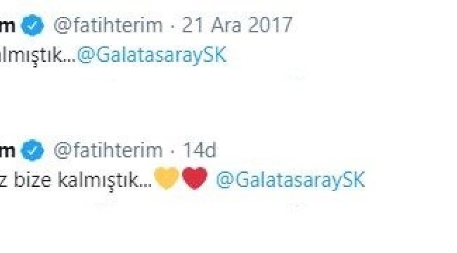 Galatasaray Teknik Direktörü Fatih Terim, 'Nerede kalmıştık' paylaş...