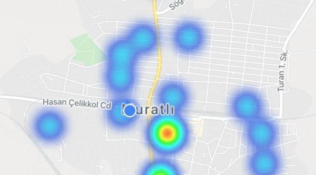 Sağlık Bakanlığının 'Hayat Eve Sığar' uygulamasında yer alan harita...