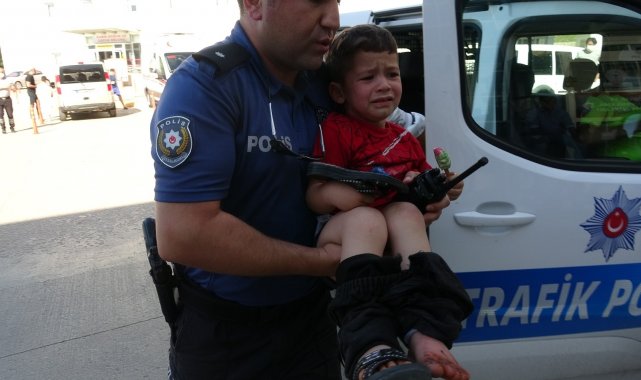 Tokat'ta traktörün çamurluğu ile tekeri arasına sol ayağı sıkışan çocuk...