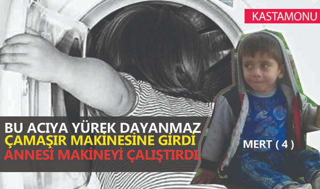Girdiği çamaşır makinesinde ölen Mert, toprağa verildi
