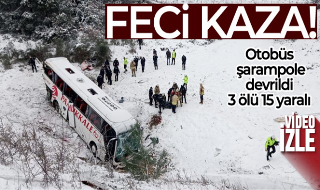 Kuzey Çevre Otoyolu'nda yolcu otobüsü şarampole devrildi: 3 ölü, 15 yaralı
