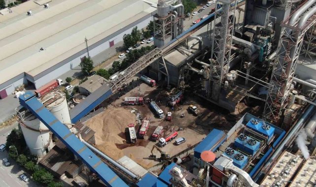 Bursa'nın İnegöl ilçesinde Starwood Orman Ürünleri fabrikasında kazan p...