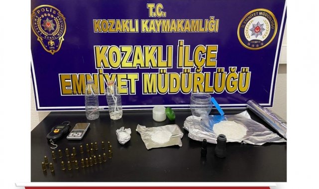 Nevşehir'in Kozaklı ilçesinde durumundan şüphelenilerek durdurulan şahı...