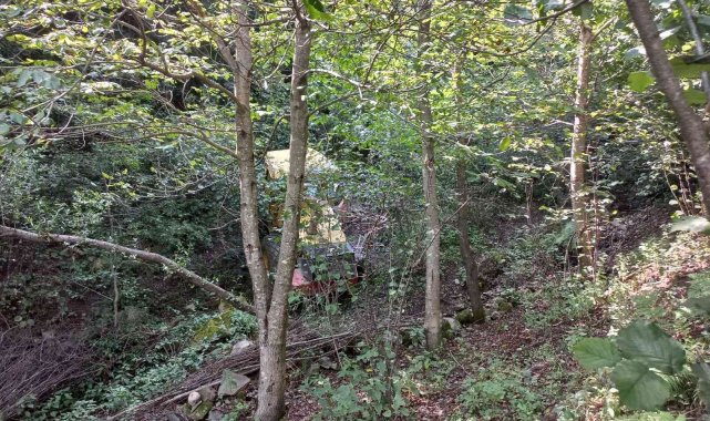 Ordu'nun Gölköy ilçesinde iş makinesinin şarampole devrilmesi sonucu op...