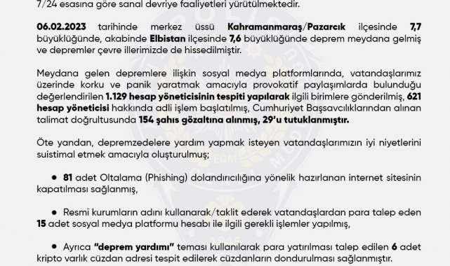 Emniyet Genel Müdürlüğü (EGM) Siber Suçlarla Mücadele Daire Başkanlığı, sos...