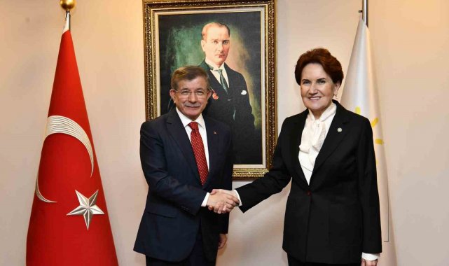 İYİ Parti Genel Başkanı Meral Akşener, Gelecek Partisi Genel Başkanı Ahmet ...