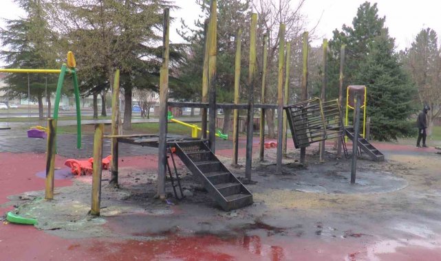 Kayseri'nin Melikgazi ilçesinde bulunan bir parkta yangın çıktı. Çıkan ...
