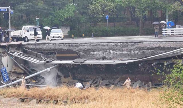 Güney Kore'de nehir üzerindeki bir köprünün kısmen çökmesi sonucu 1 kişi öldü
