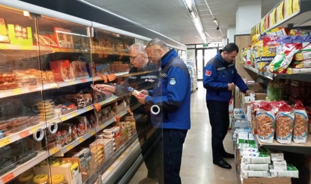 Dilovası'nda zabıta ekipleri tarafından marketlere yönelik yapılan dene...