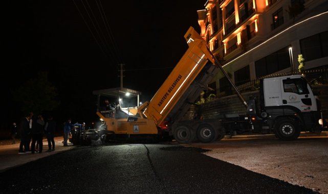 Kartepe ilçesinde bulunan Akyol Sokağa 350 ton binder asfalt ile 600 ton pm...
