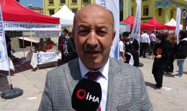 Kütahya İl Milli Eğitim Müdürü Hasan Başyiğit, okullarda üretilen ürünleri ...