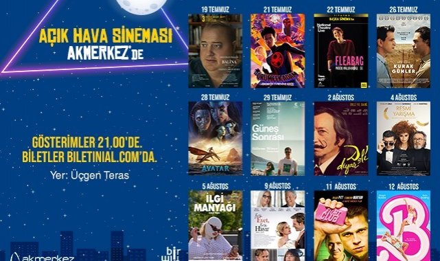 Açık hava sineması Akmerkez Üçgen Teras'ta 19 Temmuz-12 Ağustos tarihle...