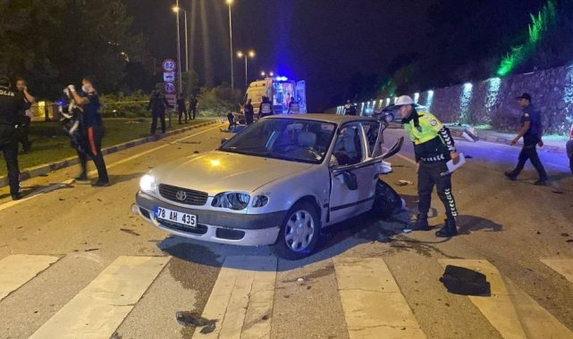 Eski Karabük Valisi Fuat Gürel'in oğlu Ali Emre Gürel'in aracı ile ...