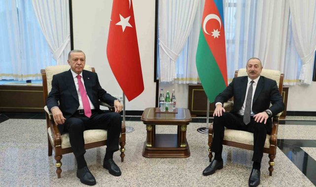 Cumhurbaşkanı Recep Tayyip Erdoğan ile Azerbaycan Cumhurbaşkanı İlham Aliye...