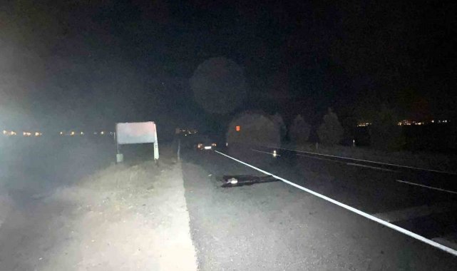 Denizli'nin Sarayköy ilçesinde, yolda gördüğü lastiği kaldırmak için ar...