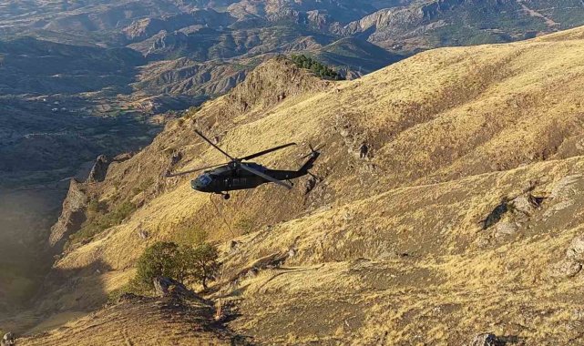 Jandarma Genel Komutanlığı'na ait helikopter, 1650 metre rakımlı Kımıl ...