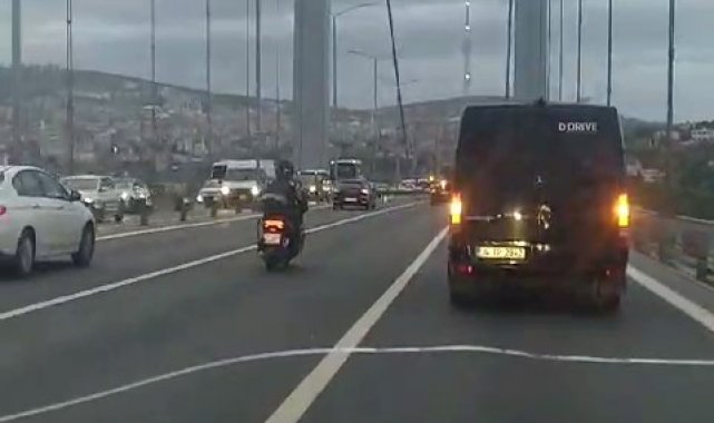 15 Temmuz Şehitler Köprüsü'nde şiddetli rüzgar nedeniyle savrulma tehli...