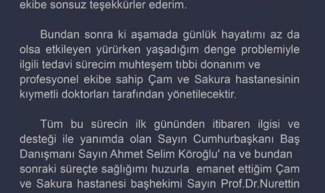 Bir süredir kronik rahatsızlığı sebebiyle sağlık sorunları yaşayan sanatçı ...