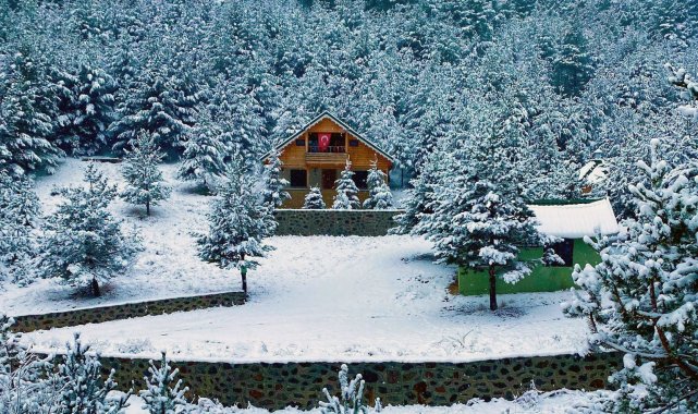 Gümüşhane'nin yüksek kesimlerinde son günlerde etkili olan kar yağışı v...