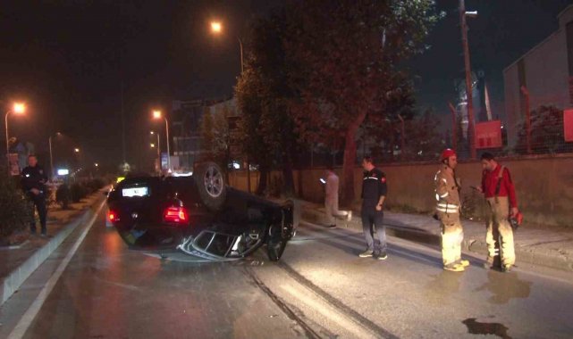 Tuzla'da alkollü sürücünün kullandığı seyir halindeki araç önce kaldıra...