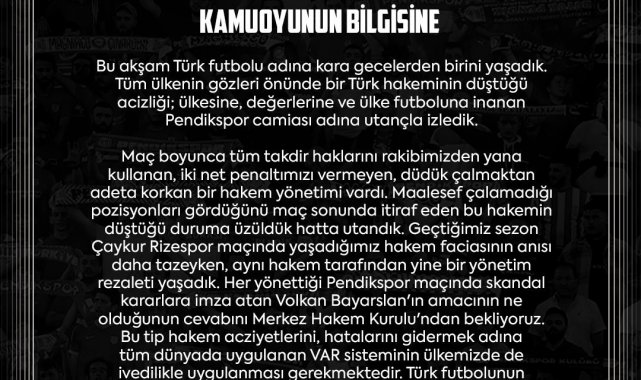 Pendikspor, Trendyol Süper Lig'in 14. haftasında sahasında Galatasaray&...