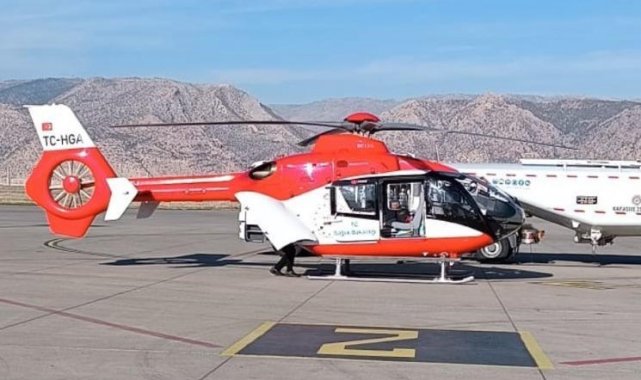 Silopi ilçesinde 60 yaşındaki adam ambulans helikopter ile Diyarbakır'a sevk edildi