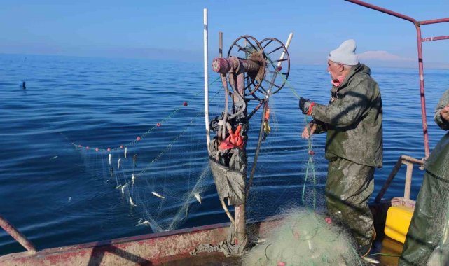 Türkiye'nin en büyük gölü olan Van Gölü'nde inci kefali avlayarak g...