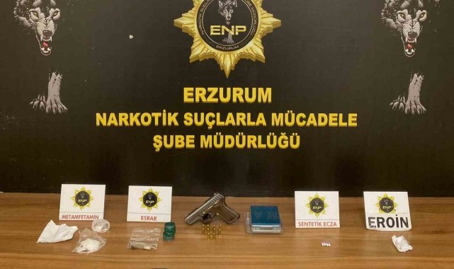 Erzurum Emniyet Müdürlüğü Narkotik Suçlarla Mücadele Şube Müdürlüğü ekipler...
