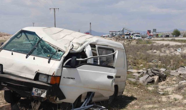 Konya'da seyir halindeyken damperi açılan tırın Elektronik Denetleme Si...