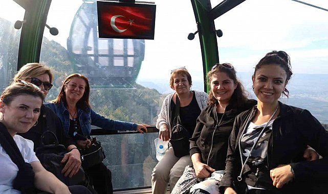 Kadın muhtarların teleferik heyecanı
