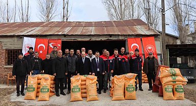 Afetzede çiftçilere gübre desteği