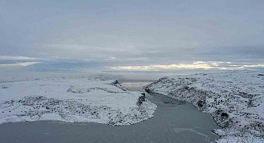 Ağrı Yazıcı Barajı kısmen dondu