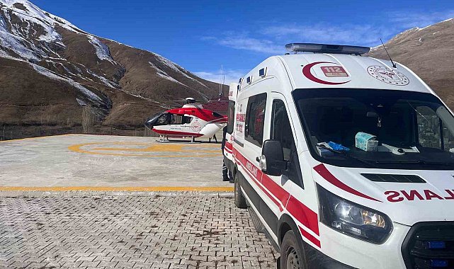 Ambulans helikopter 2 kez Bahçesaray'a uçtu