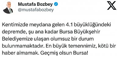 Başkan Bozbey'den deprem açıklaması...