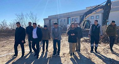 Besni Devlet Hastanesi ek bina inşaatında inceleme