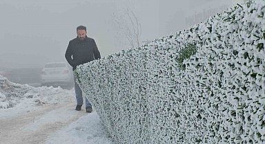 Bitlis'te dondurucu soğuk etkili oluyor: Ağaçlar kırağıyla kaplandı