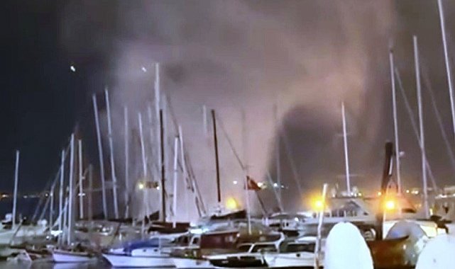 Bodrum Marina'da hortum paniği