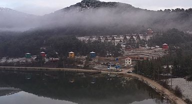 Çubuk Gölü'nde bulutların görüntüsü mest etti