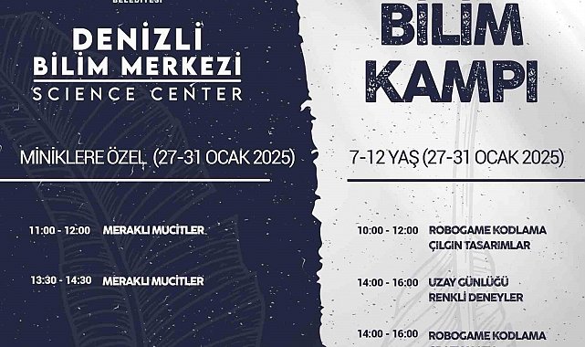 Denizli Bilim Merkezi Kış Kampı başvuruları başladı
