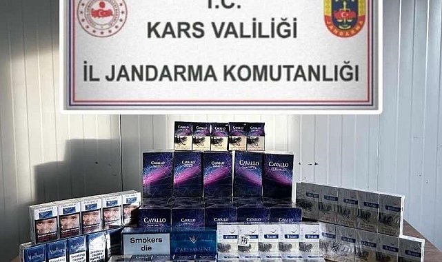 Digor'da kaçak sigara ele geçirildi
