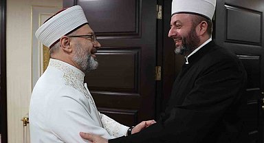 Diyanet İşleri Başkanı Erbaş, Sırbistan İslam Birliği Riyaseti Başkanı Halitoviç'i kabul etti