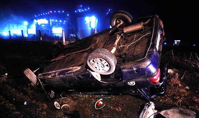 Edirne'de otomobil takla attı: 1 yaralı