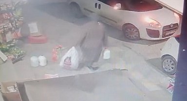 Elazığ'da ayran çalan kadın kameralara yakalandı