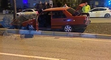 Elazığ'da Fiat Tofaş otomobil ağaca çarptı: 1 yaralı