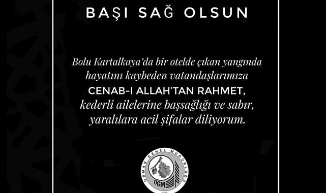 Eskişehir Orman Bölge Müdürlüğü'nden taziye mesajı