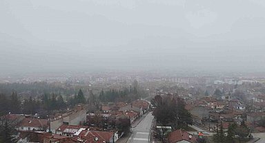 Eskişehir'de yoğun sis havadan görüntülendi