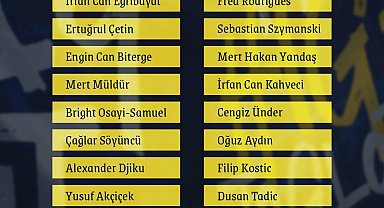 Fenerbahçe'nin, Adana Demirspor kamp kadrosu açıklandı
