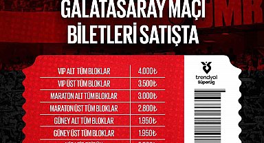 Gaziantep FK-Galatasaray maçı biletleri satışta