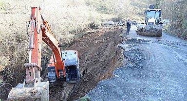 Gölyaka'da heyelan çalışmaları devam ediyor