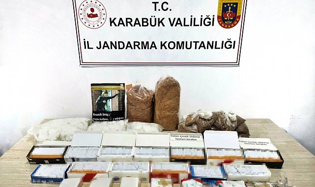 Jandarma binlerce adet makaron ve filtre ele geçirdi